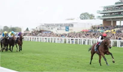  ??  ?? CHAMPION: Cracksman wins the 2017 Champion Stakes for trainer John Gosden.