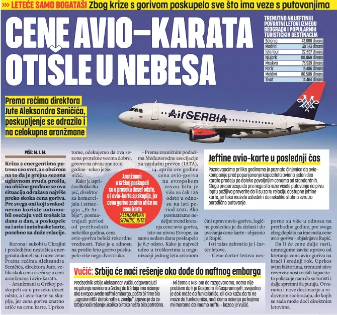  ?? ?? Aranžmani u Grčkoj poskupeli su u proseku deset odsto, a i avio-karte su skuplje, jer cena goriva znatno utiče na cenu karte