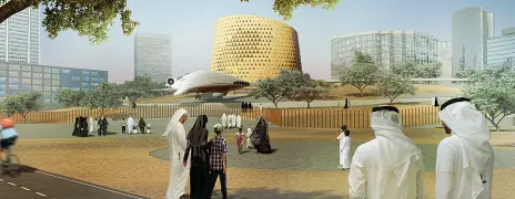  ??  ?? In prima linea Il Transport Education Center di Doha, progetto di One Works. Sorgerà proprio a ridosso di una delle stazioni centrali della metro