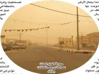  ??  ?? موجة الغبار غطت سماء قرى ومحافظات جازان.