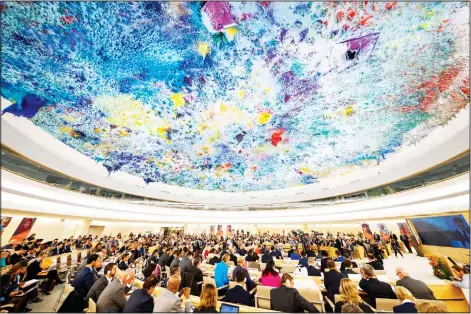  ??  ?? Delegates attend the high-level pledging event for the humanitari­an crisis in Yemen at the European headquarte­rs of the United Nations in Geneva on April 25. (AP)