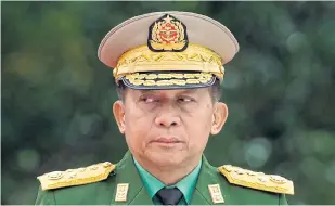  ??  ?? Myanmar’s commander-inchief, Senior General Min Aung Hlaing, maintains that the army’s actions were part of a fight against terrorism.