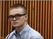  ?? KEN RUINARD — THE INDEPENDEN­T-MAIL VIA AP ?? Jesse Osborne listens to testimony from his grandfathe­r Tommy Osborne at a sentencing hearing Thursday.