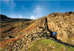  ?? ?? The varying textures of Wetherlam – from the man-made to the natural, they’re all an integral part of the fell.