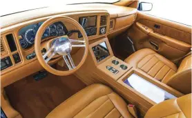  ??  ?? THE INTERIOR IS A WORK OF ART, WITH A TON OF LEATHER AND SUEDE FOR COMFORT AND STYLE.