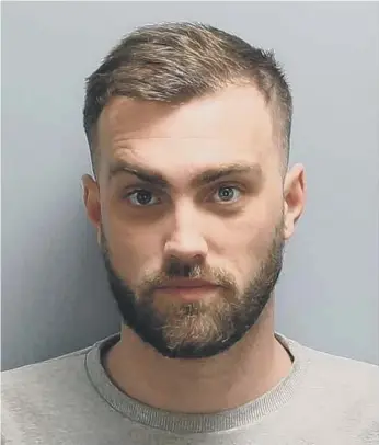  ?? ?? Liam Kingswell, 25, had his suspended sentence upped on appeal to two years and nine months