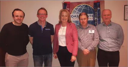  ??  ?? Winning contestant­s at the recent Speakeasy Toastmaste­rs, Mallow meeting were, from left: Kieran Butler, Kanturk, winner, and Michael Cronin, runner-up in the Humorous Speech Contest; Marie Fitzpatric­k, Contest Chair; Ray Ryan, First Place, and Pat Sexton, runner-up in the Table Topics Contest.