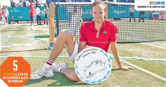  ??  ?? Daniil Medvedev obtuvo su primer campeonato en hierba y ahora su mirada está puesta en la siguiente cita que es Wimbledon..