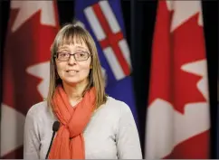  ?? CP FILE PHOTO ?? Dr. Deena Hinshaw, Alberta’s chief medical officer of health, spoke about trust and its importance after a CBC story surfaced Thursday outlining leaked recordings of meetings between top officials that suggest conflict between Hinshaw and Alberta’s Ministry of Health.