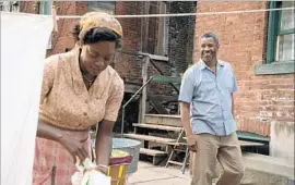  ?? David Lee Paramount ?? OSCAR winner Viola Davis and Denzel Washington are riveting in “Fences.”