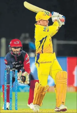  ?? BCCI ?? MS Dhoni struck an unbeaten 22ball 51 to help CSK post a total that was beyond Delhi’s reach.