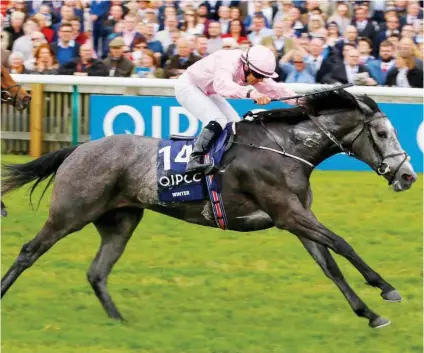  ??  ?? DOUBLE. Winter wins the Qipco 1000 Guineas at Newmarket on Sunday to give trainer Aiden O'Brien a Guineas double at the weekend.