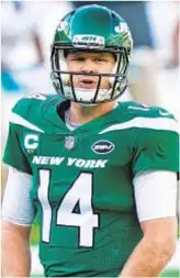  ?? AP ?? Sam Darnold has not progressed with Jets.