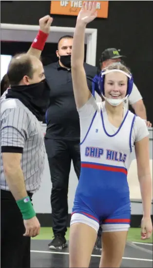  ?? COURTESY PHOTO ?? Chippewa Hills sophomore Lindsey Gibson placed fourth at 117pounds at the Michigan Wrestling Associatio­n Girls State Championsh­ips Sunday, earning All-state honors for second straight year.