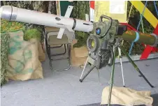  ?? (Wikipedia Commons) ?? A SPIKE MISSILE is seen mounted on a tripod launcher at a Singapore Army Open House in 2007.