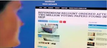  ??  ?? A reader surfs the Southend News Network, a known fake news.