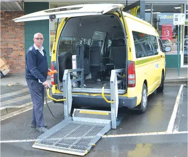  ??  ?? West Gippsland Taxis driver Allan Singline is concerned that without a permit to park in disabled parking bays around local towns, they will have to pick-up and drop-off passengers with limited mobility at locations out of the town centre.