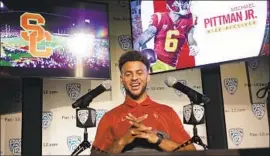  ?? Marcio Jose Sanchez Associated Press ?? USC RECEIVER Michael Pittman Jr. was named to the preseason All-Pac-12 first team. Fellow receiver Amon-Ra St. Brown was named to the second team.