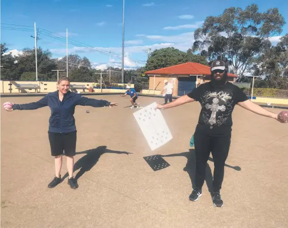  ?? Picture: SUPPLIED ?? Yvonne Lovelock and Paul Staggard Jr enjoy a COVID-safe roll up at Musgrave Hill yesterday.