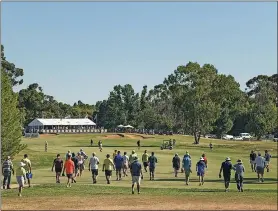  ?? ?? Taking in the scenery: Cobram Barooga Golf Club was on the national stage at the weekend.