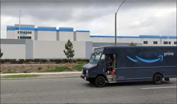  ?? GOOGLE STREET VIEW SCREENGRAB ?? The warehouse leased to Amazon at 18025 Slover Ave. in Bloomingto­n has sold for $102 million, according to documents provided by Vizzda, a commercial real estate data provider.