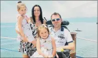  ??  ?? FAMILY MAN: Terminally-ill Jason Liversidge with wife Liz and daughters Poppy, four, and five-year-old Lilly.
