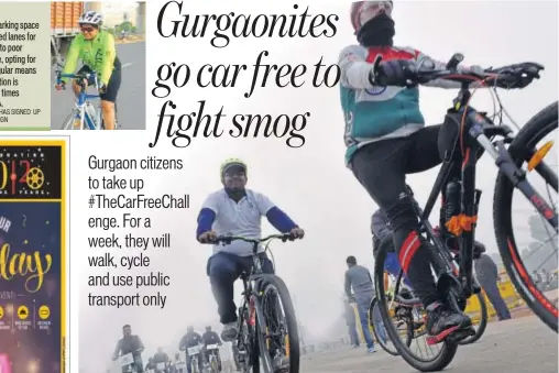  ?? PHOTO: ARVIND YADAV/HT; PICTURE FOR REPRESENTA­TIONAL PURPOSE ONLY ?? Gurgaonite­s will pedal for the cause of safe environmen­t.