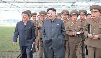  ?? AFP ?? Kim Jong Un inspects a tree nursery. A sitting U.S. president has never met with a North Korean leader, but senior Obama administra­tion officials are in contact with North Korean counterpar­ts.