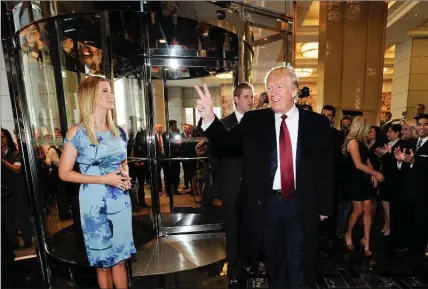  ?? FILE PHOTO ?? Donald Trump and Ivanka Trump are welcomed at the new Trump Internatio­nal Hotel and Tower in Toronto in April 2012.