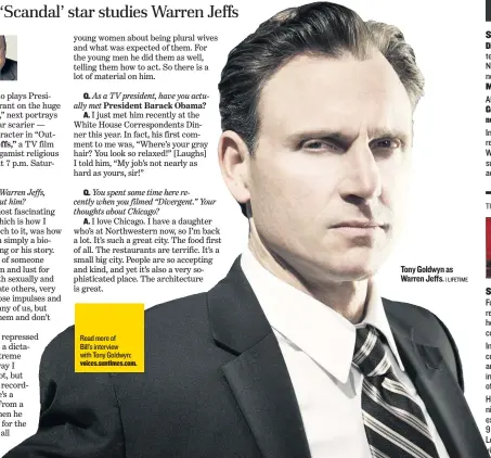  ?? | LIFETIME ?? Tony Goldwyn as Warren Jeffs.