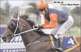  ?? Picture: ?? MY PAL AL Nkosi Hlophe 13.55) - TELLYTRACK.COM MAIDEN JUVENILE PLATE (Fillies) of R95000 over 1000m