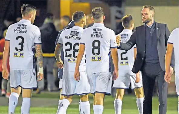  ??  ?? Dundee manager James McPake (right) has the vast majority of his squad signed up again for next season.