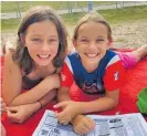  ??  ?? Klaudia Gaylard (left), 13, yelled out to Nastacia, 10, before their mother raced into the sea to help.