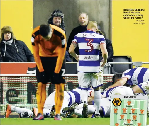  ?? PICTURES: Action Images ?? RANGERS RAIDERS: Pawel Wszolek celebrates scoring QPR’s late winner