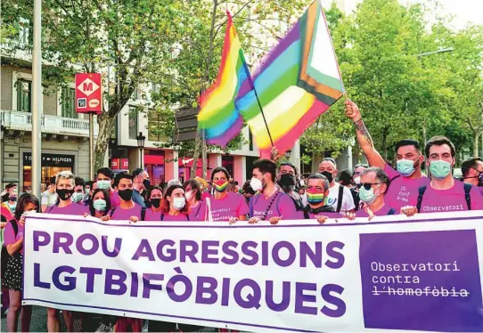  ?? ARCHIVO ?? En la imagen, una protesta contra las agresiones homófobas, en Barcelona