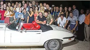  ?? ?? tOp gear: Michael Flatley with the cast and crew of Blackbird, which also stars a
1971 E-type Jaguar