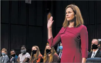  ?? ERIN SCHAFF/THE NEW YORK TIMES ?? Amy Coney Barrett, a federal appeals court judge and a nominee for the Supreme Court, is also the mother of seven.
