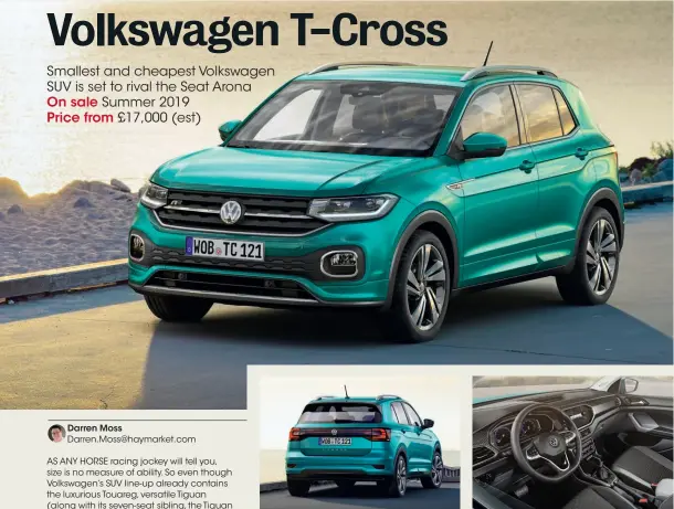  ??  ?? T-cross shares underpinni­ngs with Polo and Seat Arona Dash trim can be customised; digital dials are standard