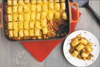  ?? McCormick / Contribute­d photo ?? Taco tater-topped casserole with ground beef or turkey, veggies and potatoes makes for a one-dish meal.