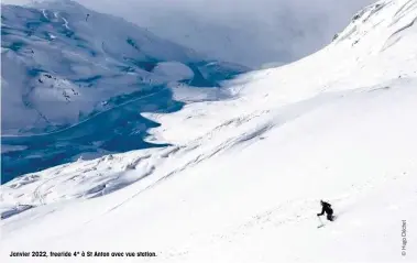  ?? ?? Janvier 2022, freeride 4* à St Anton avec vue station.