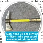  ??  ?? More than 36 per cent of children who possessed weapons will do so again