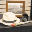  ?? Richard Brian ?? Las Vegas Review-journal Mementos sit on a table Monday in the back of Gold Silver Pawn Shop at a makeshift memorial for Richard Benjamin Harrison, better known as “The Old Man” on the TV series “Pawn Stars.”