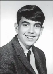  ?? COURTESY OF NORWICH FREE ACADEMY ?? Wally Lamb’s high school portrait. He was a member of Norwich Free Academy’s Class of 1968.