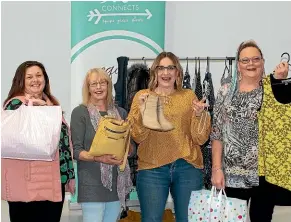  ?? HELEN NICKISSON/STUFF ?? She Connects are ready for ladies to shop a bargain and raise funds for child counsellin­g. L-R: Karina Healy (Supporting Families), Ruth Humphreys (Harvest Life), Suzanne Hatch (Elim Christian Centre), Barb Robb (Baptist Church).
Karina Healy