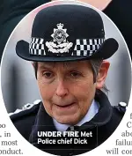  ?? ?? UNDER FIRE Met Police chief Dick