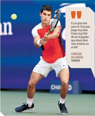  ?? ?? El joven español va por buen camino en el último Grand Slam del año.