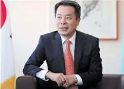  ?? FOTO: ANDRO RODRÍGUEZ ?? El embajador de Corea del Sur en Honduras, Moon-up Sung dijo a EL HERALDO que hay interés de su país en el corredor logístico.