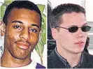  ??  ?? SUSPECT Acourt, right in 1998, was a suspect in the murder of Stephen, left