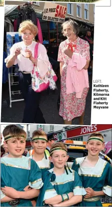  ?? LEFT: ?? Kathleen Flaherty, Kilmorna and Kitt Flaherty Moyvane Hugh Fitzpatric­k, Cillian Buckley, Jamie Healy and Cillian Foley Killorglin participat­ing in the Puck Fair Parade on Wednesday.