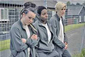  ?? ?? Crime and punishment: Bella Ramsey, Tamara Lawrance and Jodie Whittaker in the new series of Time
